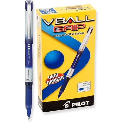 Pilot VBall Grip Liquid Ink Rolling Ball Stick Pens, Extra Fine Point,