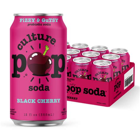 Culture Pop Sparkling Probiotic Soda, Black Cherry, 12oz (Pack of 12 ...