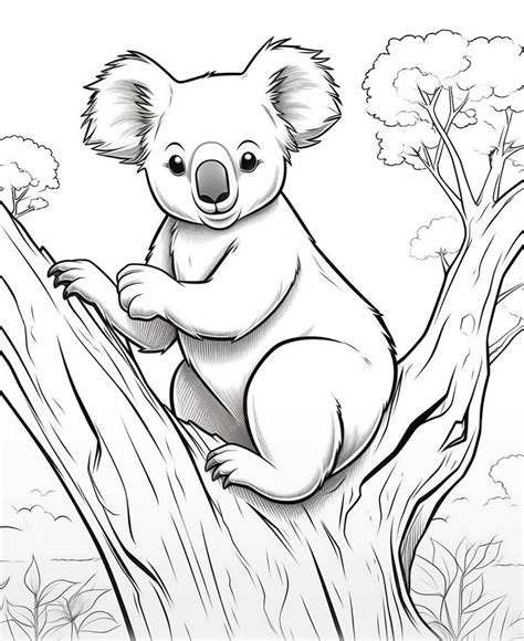 Premium Photo | Coloring pages of koalas koala coloring pages coloring ...