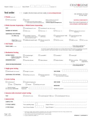 Fillable Online centogene.azureedge.netfileadminpdfTest order Complete ...