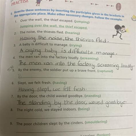 We write the sentences by inserting the participants given in the ...