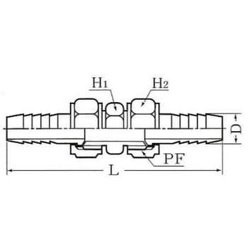 黄銅製管継手 ホース継手 HHJ ホースジョイント フジトク ホース継手(ストレート) 【通販モノタロウ】