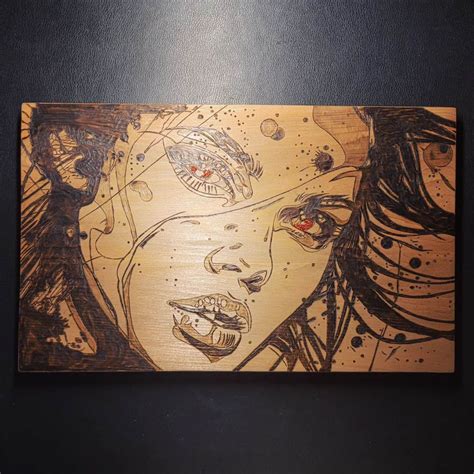 Crimson Gaze Burnt Wood Art | Handmade Locally