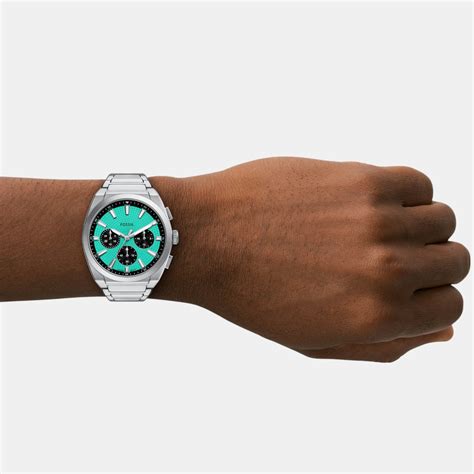 Fossil Men Blue Chronograph Stainless Steel Watch FS6117 – Just In Time
