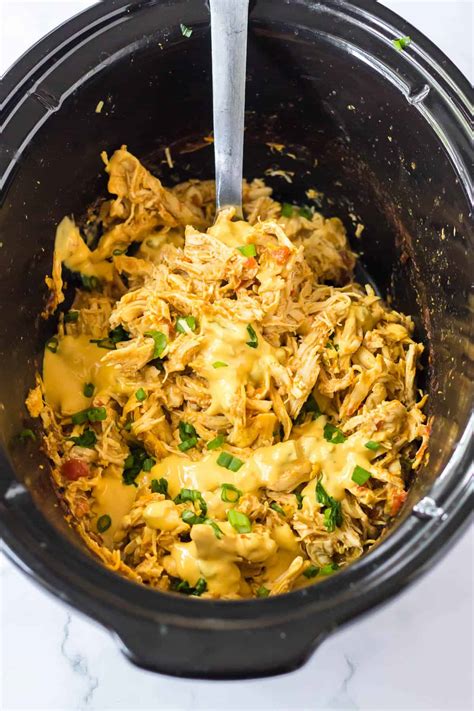Slow Cooker Queso Chicken (4 Ingredients) | Busy Day Dinners