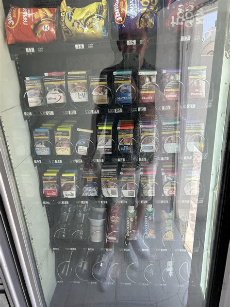 Cigarette machine in Rhodes, Greece. Still good prices even for vending ...