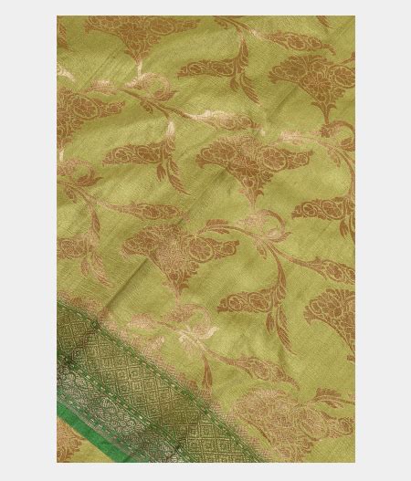 Buy Mehndi Green Tussar Georgette Silk Saree T230168