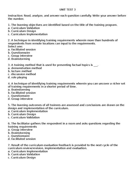 Image result for Unit 3 Test Tips