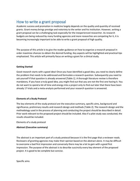 Image result for Grant Writing Example