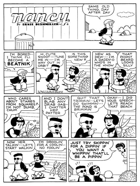 NANCY by Ernie Bushmiller: Sluggo becomes a beatnik. (7/19/1959 ...