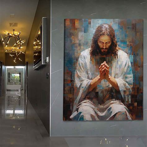 Abstract Grid Jesus Wall Art | Christian Farmhouse Decor– Flair Vibe