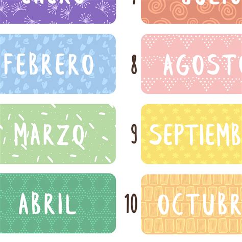 Months of the Year Poster in Spanish Print for Kids Printable - Etsy