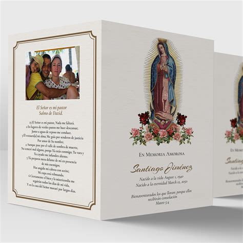 Spanish Funeral Program Template, Our Lady of Guadalupe, Printable ...