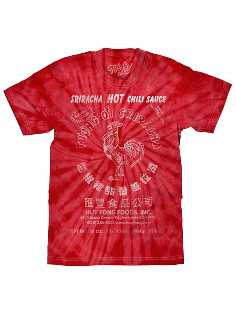Tee Luv Men's Faded Tuong Ot Sriracha Hot Chili Sauce Logo Tie Dye Shirt (XXL) - Walmart.com