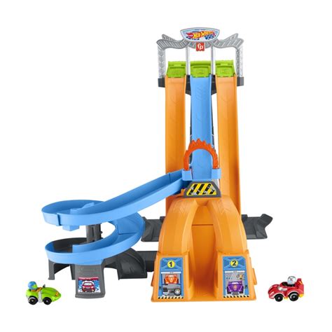 Fisher-Price Hot Wheels Little People Racing Loops Tower Toddler ...