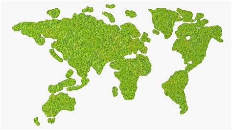 World Map Phytowall Reindeer Moss Panel 3D model | 3D Molier International
