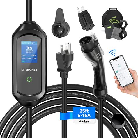 Amazon.com: AFYEEV Level 1 EV Charger, Electric Vehicle Charging Station, 16Amp, 25ft Extension ...