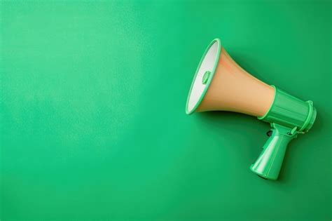 Megaphone on green advertising amplifier for attention with colorful ...