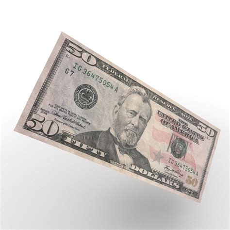 Billete de 50 dolares Modelo 3D $10 - .obj .3ds .max .c4d - Free3D