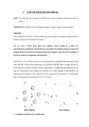 2.LAW OF POLYGON OF FORCES - Engineering Mechanics - Studocu