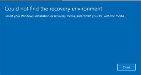Recovery Environment Not Found Windows 1.0 的图像结果
