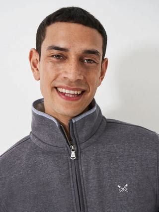 Crew Clothing Classic Half-Zip Sweater, Charcoal Grey