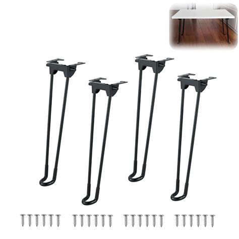 Folding Hairpin Table Legs, Azonee 12.6 Inch Heavy Duty Metal Folding ...
