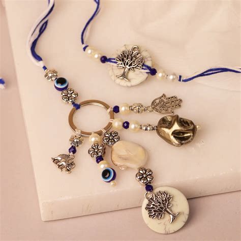 Buy Handmade Wishing Tree & Evil Eye Bhaiya Bhabhi Rakhi With Roli ...