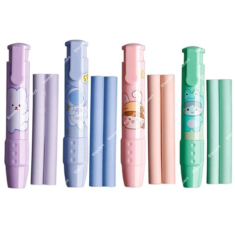 Elecart™ Retractable Eraser Pen with 2 Extra Refills Painting Writing ...