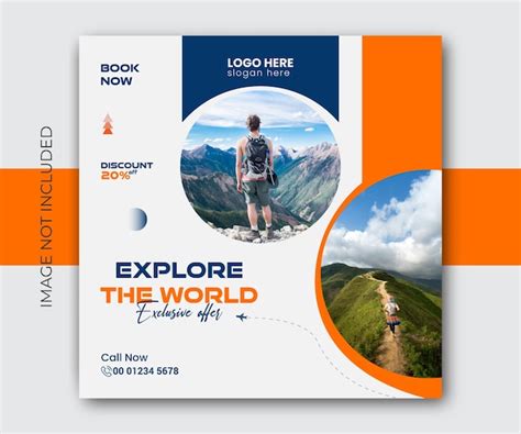 Travel agency post banner template and creative design travel social ...