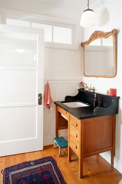 13 Unusual Bathroom Vanities Made From Desks & Chests