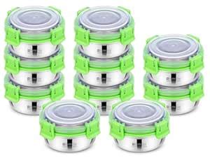Buy Snowstar Stainless Steel Round Lunch Box Containers Set of 10 Pcs ...
