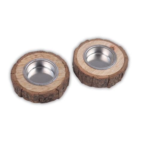 Buy Small Round Wooden Tea Light Candle Holders Online At HobbyIndia ...