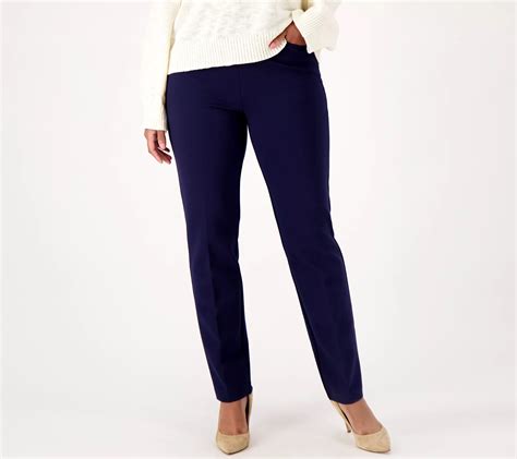 Susan Graver Petite Smart Ponte Knit Slim Leg Pant - QVC.com