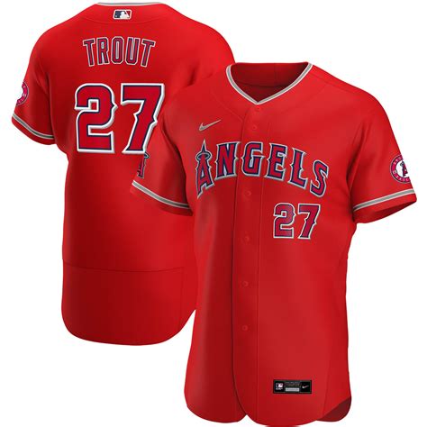 Men's Los Angeles Angels Mike Trout Nike Red Alternate 2020 Authentic ...