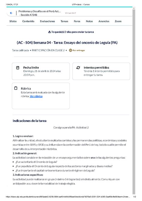 UTP+class Cursos - 19/4/24, 17:21 UTP+class :: Cursos - Studocu