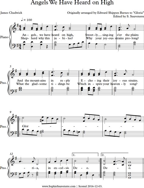 Angels We Have Heard On High Sheet Music
