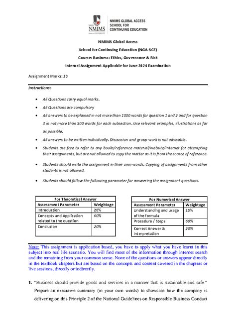 Business Ethics Governance and Risk PG QP JUNE 2024 9zl680t7r J - NMIMS ...