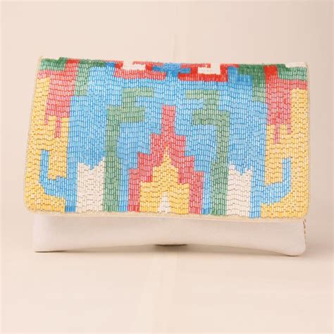 Aurora Mirage Hand-Beaded Clutch with Elegant Chain Strap