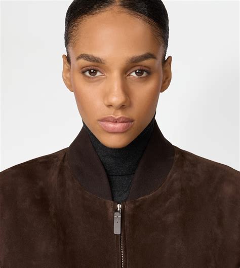 Man BROWN Bomber Jacket in Pashmy Suede X1M11510030WDNSS801 | Tods