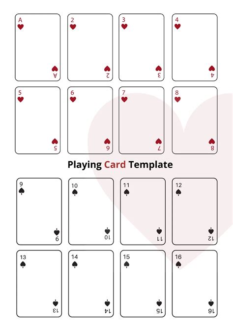Free Playing Card Template For Google Docs