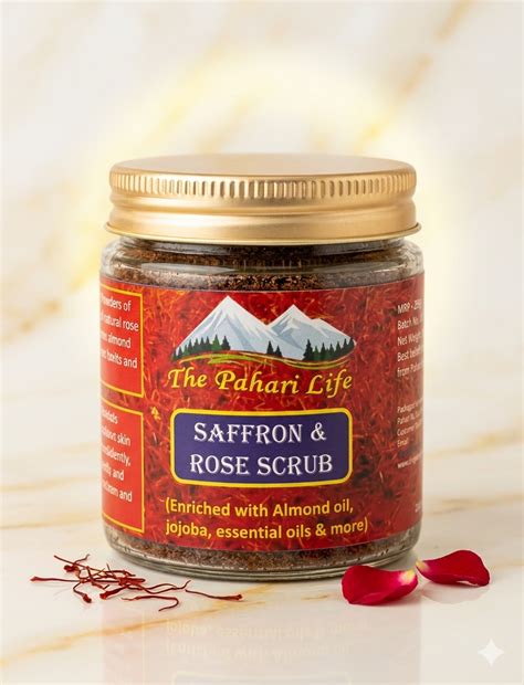 Saffron & Rose Scrub (100% Natural Ingredients) – The Pahari Life