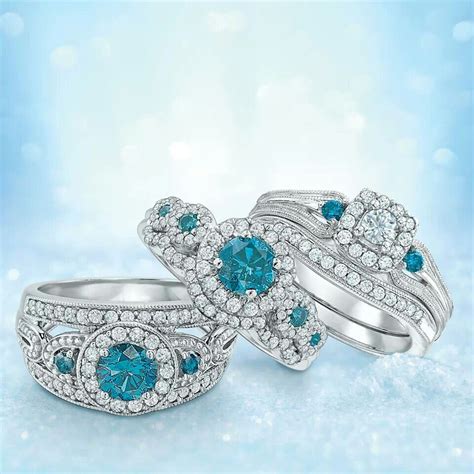 Blue and White Diamond Rings from Zales Lovely Jewellery, My Jewellery ...