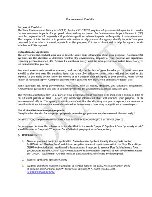 Fillable Online spokanecounty Environmental Checklist Purpose of ...