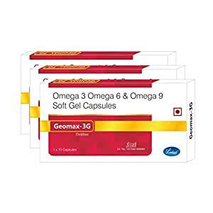 Leeford Geomax Omega 3, Omega 6 and Omega 9 Softgel Capsules 10 ...