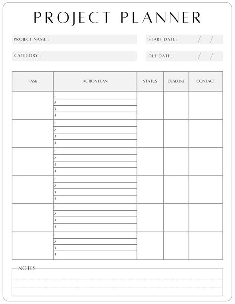 Image result for Project Planner Template