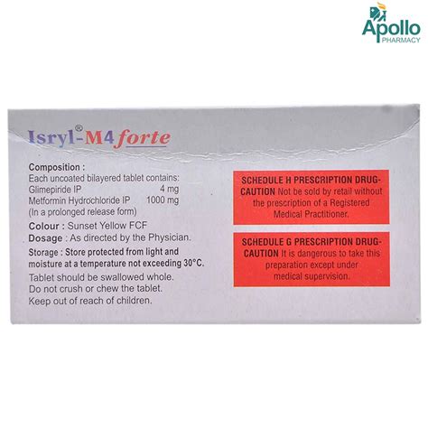 Isryl-M4 Forte Tablet 10's Price, Uses, Side Effects, Composition ...