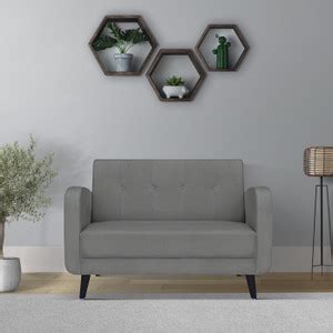 ARRA Rome Velvet 2 Seater Sofa in Grey Colour Fabric 2 Seater Sofa ...