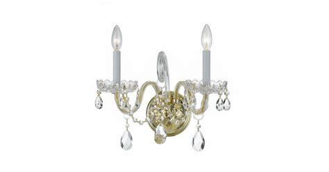 Crystorama Lighting Group 1032-PB-CL-S Traditional Crystal 2 Light 13 ...