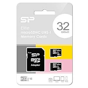 Silicon Power Elite 32GB MicroSD Card with Adapter (2 MicroSD + 1 ...